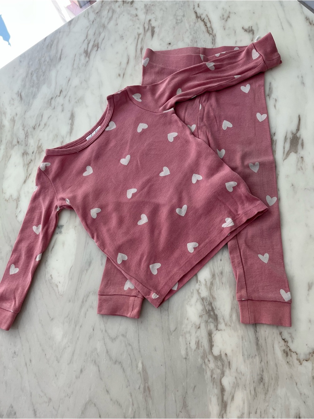 H&M Rose Pink Heart Pajama Set